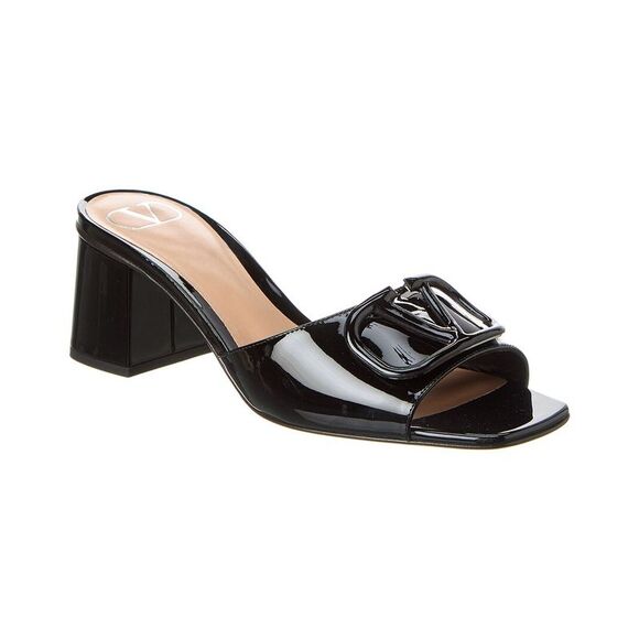 Valentino Vlogo 60 Patent Sandal Black